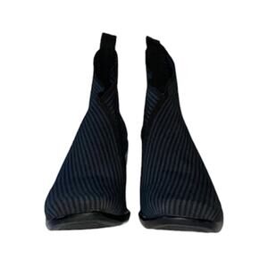 Charleston Lower King Ankle Boot Blue & Black Striped Size 7